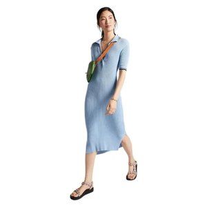 Anthropologie Saturday Sunday Polo Knit Midi Dress Sky Blue